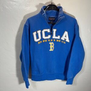 Vintage JanSport UCLA Bruins Quarter Zip Fleece Sweatshirt Blue Small